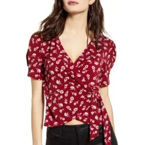 Floral wrap top